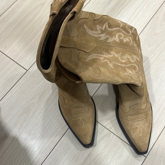 Suede Cowboy Ankle Boots size 9 - Picture 2 of 7